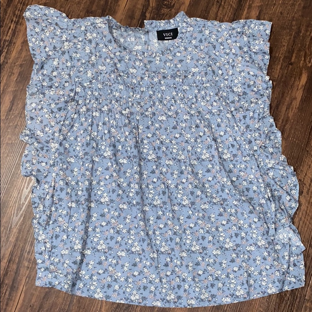 What If Floral Flutter Top